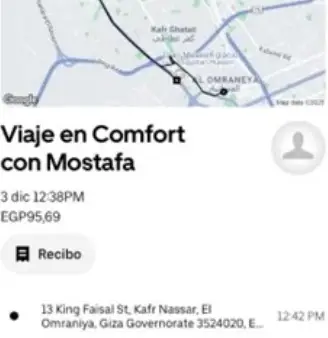uber recibo